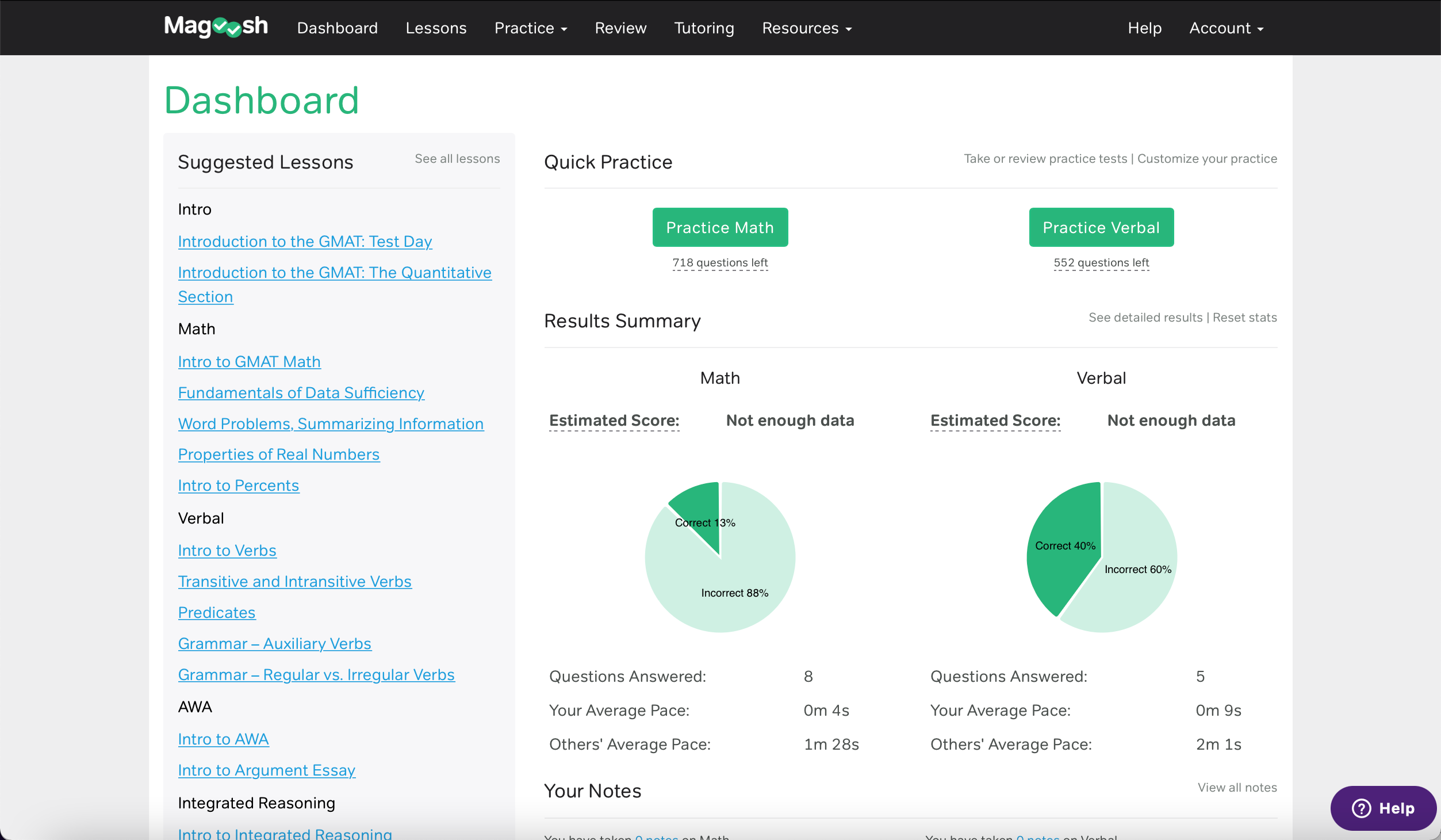 GMAT Dashboard