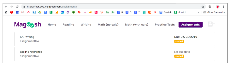 blog Assignments List