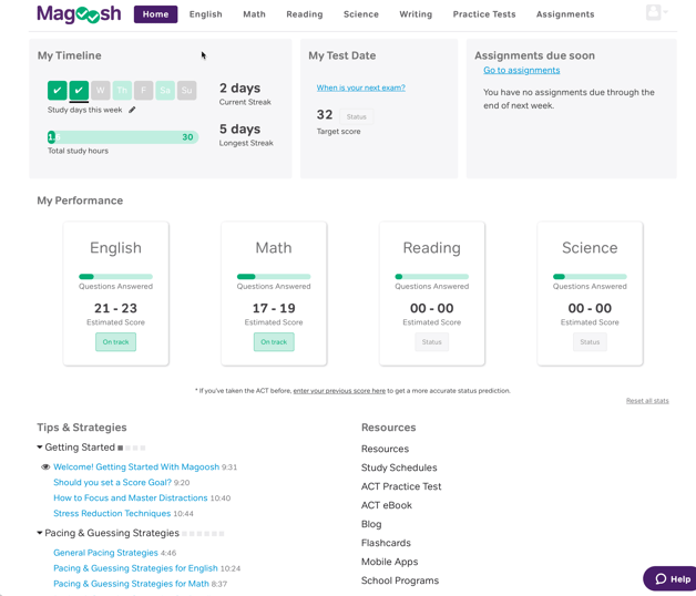 student dashboard