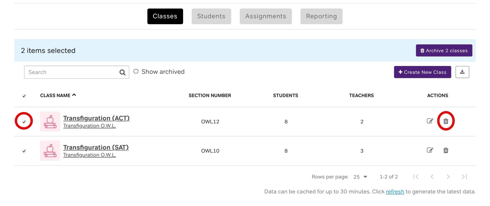 Archive Classification Code How to Archive and Access Archived Classes