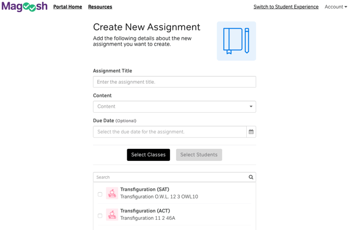 Assignments Tab