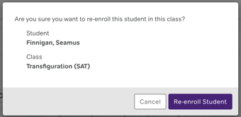 Re-enroll Student